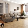 135" Cloud Plush Corduroy Modular U-Shaped Sectional Sofa with Right Chaise and Ottoman, Floor Design, No Assembly - 2 of 4