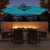Costway 10 FT Solar Offset Hanging Umbrella Patio Cantilever Umbrella with 32 LED Lights Brown/Turquoise/Beige/Gray/Red - 2 of 4