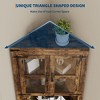67" Tall Corner Storage Cabinet with Lights - Wooden Farmhouse Corner Hutch Display Cabinet with Glass Doors, for Kitchen, Living Room, Bathroom - 4 of 4