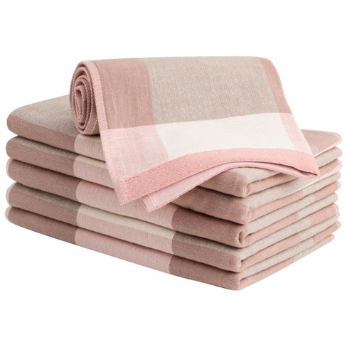 PiccoCasa 6PCS Cotton Soft Hand Towels Set for Bathroom 13 x 29 Pink