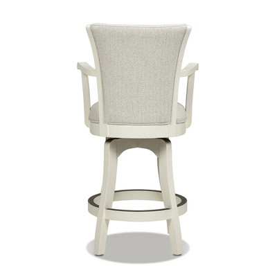 Williams 27" White Pepper Oak Wood Swivel Counter Stool