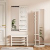 Lyngins Wall-Mounted Shelving Full Length Mirror with Push-Pull Removable Panels, Built-In Display Stand & Hooks, Full Body Mirror/Wall Mirror - 4 of 4