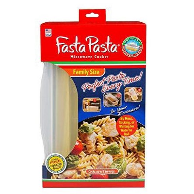 Original Fasta Pasta Family Size Microwave Spaghetti Cooker - Cooks 8 Servings Without Waiting