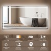 Modern Large Rectangular Dimmable HD Framed Wall Mounted Backlit LED Bathroom Vanity Mirror in Black(72"x36") - 2 of 4