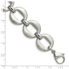 Black Bow Jewelry 20mm Stainless Steel Brushed Oval Link Chain Bracelet, 7.5 - 8 Inch - 4 of 4