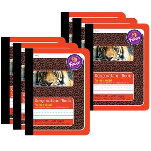 Pacon® Primary Composition Book, Book Bound, D'Nealian/Zaner-Bloser, 5/8" x 5/16" x 5/16" Ruled, 9-3/4" x 7-1/2", 100 Sheets, Pack of 6 - 1 of 3