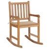 vidaXL Rocking Chair Outdoor Patio Rocking Chair with Cushion Solid Wood Teak - Beige - 2 of 4