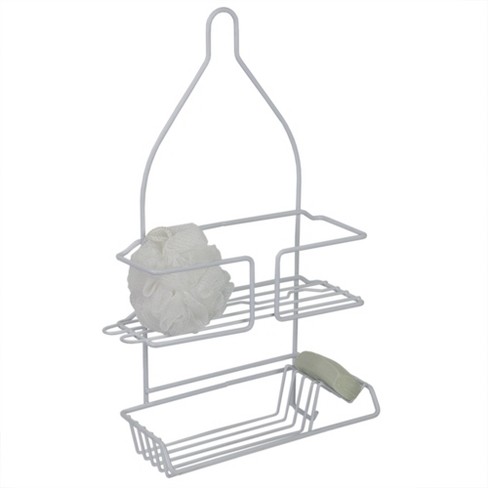 Smartpeas 23.5'' X 12'' Stainless Steel 2x Hanging Shower Caddy With  Adhesive Hooks - White : Target