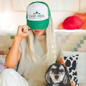 Simply Sage Market Camp More Worry Less Mountains Adult Foam Trucker Hat - 1 of 2