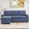 HYLEORY Convertible L Shaped Couch with Pull Out Bed, Sleeper Sofa with Reversible Chaise for Living Room, Apartment, Bedroom, Office - 2 of 4