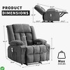 Manual Recliner Chair w/ Heat Massage Widen Overstuffed Oversize Single Sofa Lounge Chair - 2 of 4