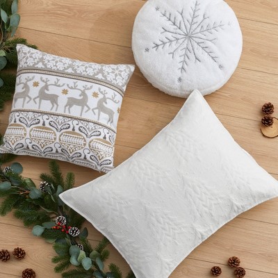 White Cotton Twin Reversible Christmas Tree Bedspread Set