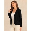 Allegra K Women's Button Front Cropped Casual Work Sweater Blazer Jacket - 3 of 4