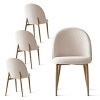Set of 4 Modern Upholstered Dining Chairs with Oak Metal Legs Armless Kitchen Chairs for Dining Room,Living Room,Indoor Furniture-Tanpinhause - 4 of 4