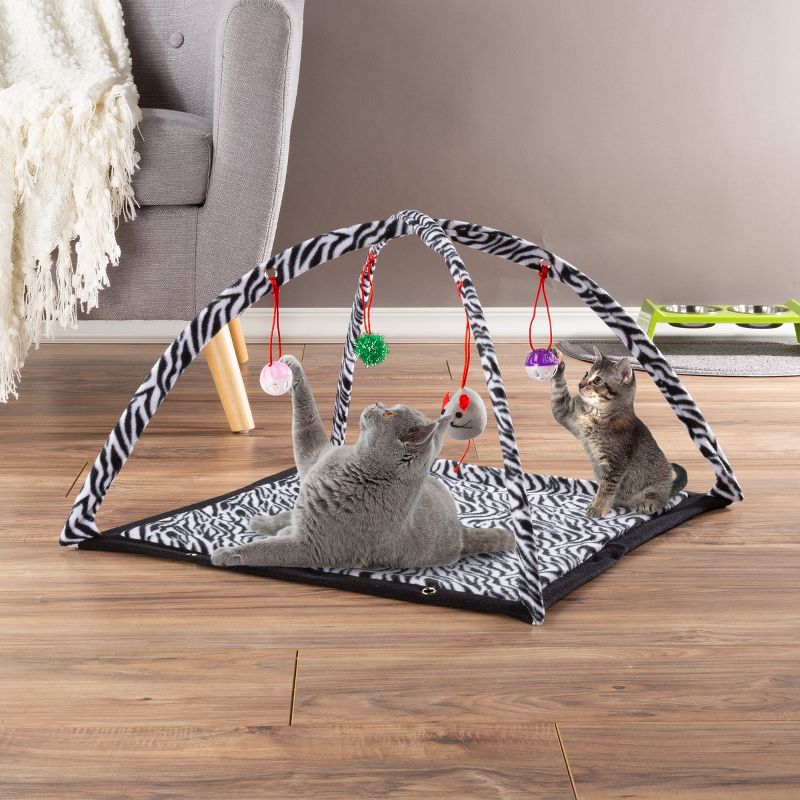 Pet Adobe Cat Activity Center - Interactive Play Area With Hanging Toys for Cats and Kittens, 5 of 6