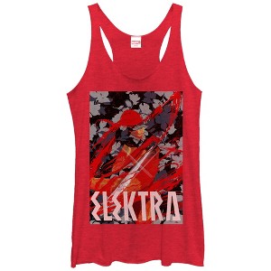 Women's Marvel Elektra Sword Swipe Racerback Tank Top - 1 of 3