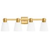 POWLIG Modern Vanity Light Fixture - Dimmable Bathroom Lighting with Cone Milk White Glass Shades - 3 of 4