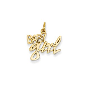 Black Bow Jewelry 14k Yellow Gold Baby Girl Charm or Pendant, 19mm - 1 of 4