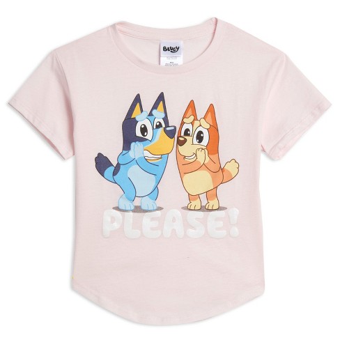  Bluey Toddler Girls 4 Pack T-Shirts Pink/Orange/Blue