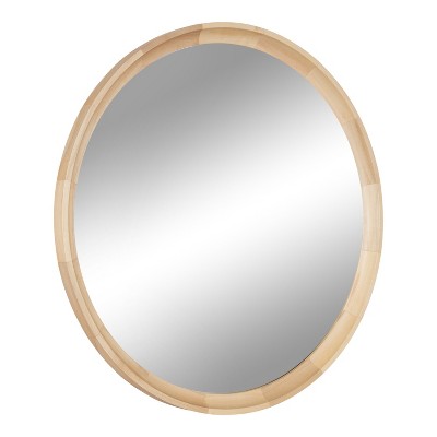 Kate and Laurel Hatherleig Round Wood Round Mirror, 30" Diameter, Natural