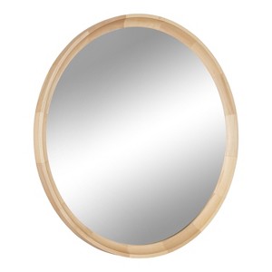 Kate and Laurel Hatherleig Round Wood Round Mirror, 30" Diameter, Natural - 1 of 4