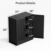 MAYEERTY Freestanding Storage Cabinet Wooden Decorative Cabinets for Home, Office, Small Space, Black, 36*31*16in - 3 of 4