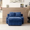 VASIP Modern Beige Sleeper Sofa Bed - Luxury Corduroy Upholstery Couch with Chaise | Convertible Daybed for Living Room - 3 of 4