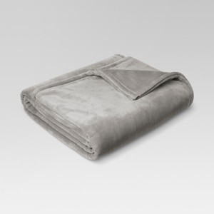 Twin Microplush Bed Blanket Gray - Threshold