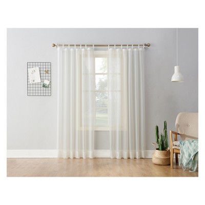 Eggshell Sheer Voile Tab Top Curtain Panel, 59" x 63"