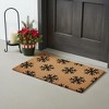 HomeRoots 17" X 29" Brown And Black Christmas Snowflake Outdoor Coir Door Mat - 2 of 4
