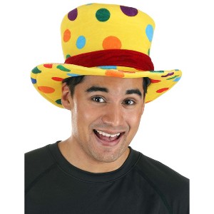 HalloweenCostumes.com One Size   Adult Yellow Clown Top Hat Halloween Costume Accessory, Yellow/Green/Red - 1 of 4
