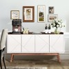 UbMelt 55.11"SideBoard Cabinet,Modern Sideboard Buffet Cabinet with 4 Doors and Wood Legs for Living Room,Kitchen,Dinning Room - 2 of 4