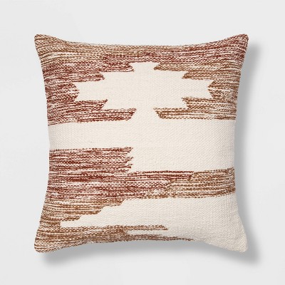 Woven Modern Pattern Square Throw Pillow Brown - Project 62™