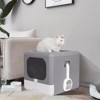 Extra Large Folding Pet Litter Box Portable Durable Cat Gray Litter Toilet Detachable Top Front Entry with Handy Scoop & Remove Tray - 4 of 4
