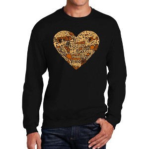 LA Pop Art Thanksgiving Heart - Men's Word Art Crewneck Sweatshirt - 1 of 4