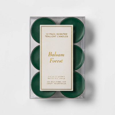 12pk Balsam Forest Tealight Candle Set - Threshold&#8482;