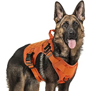 rabbitgoo Tactical Dog Harness for Large, Heavy Duty Pet Harness with Handle, , Adjustable Military Dog Vest for Training Hunting Walking, Orange, XL - 1 of 1