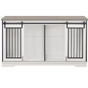 Gulches Super Large TV Cabinet Dog Crate with Removable Partition 2 ...