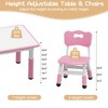 Whizmax Kids Table and Chair Set 120*60 CM, Height Adjustable Toddler Table and 6 Chairs Set for Ages 2-10, Graffiti Desktop, Non-Slip Legs,Dark Pink - 4 of 4