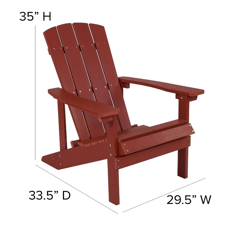 Flash Furniture Set of 4 Charlestown All-Weather Poly Resin Wood Adirondack Chairs, 5 of 12