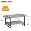 2-Tier Wooden Coffee Table with Storage Shelf -  Sturdy Industrial Center Tea Table for Living Room Home Office Apartment Farmhouse - 3 of 4