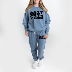 Simply Sage Market Women's Cozy Vibes Graphic Lightweight Garment Dyed Set - 1 of 4