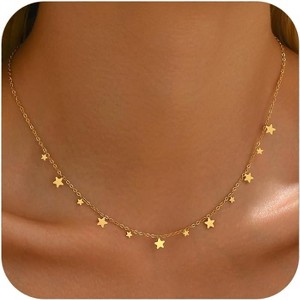 Colorful Beaded Necklace - Freshwater Pearl & Evil Eye Pendant, Stainless Steel 18K Gold Plated Y2K Trendy Jewelry for Women & Teen Girls - 1 of 4