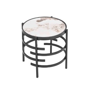 NicBex Modern 32.48" Round Coffee Table with Smooth Edges and Iron Frame for Living Room - 1 of 4