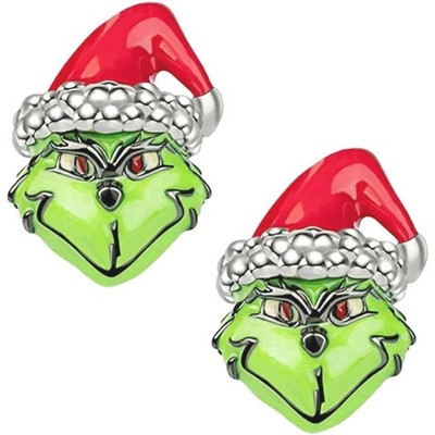Christmas Earrings Cute Santa Green Monster Frog Stud Earrings Cartoon Animal Jewelry Women Girls Holiday Gifts