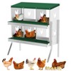 Nesting Boxes for Chickens, Metal Roll Out Laying Nest Box with Perch, Secure Lid Wall Mount or Free Standing - 2 of 4