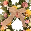 Northlight Shaved Wood Flowers Bunny Rabbit Silhouette Easter Wreath - 24" - 4 of 4