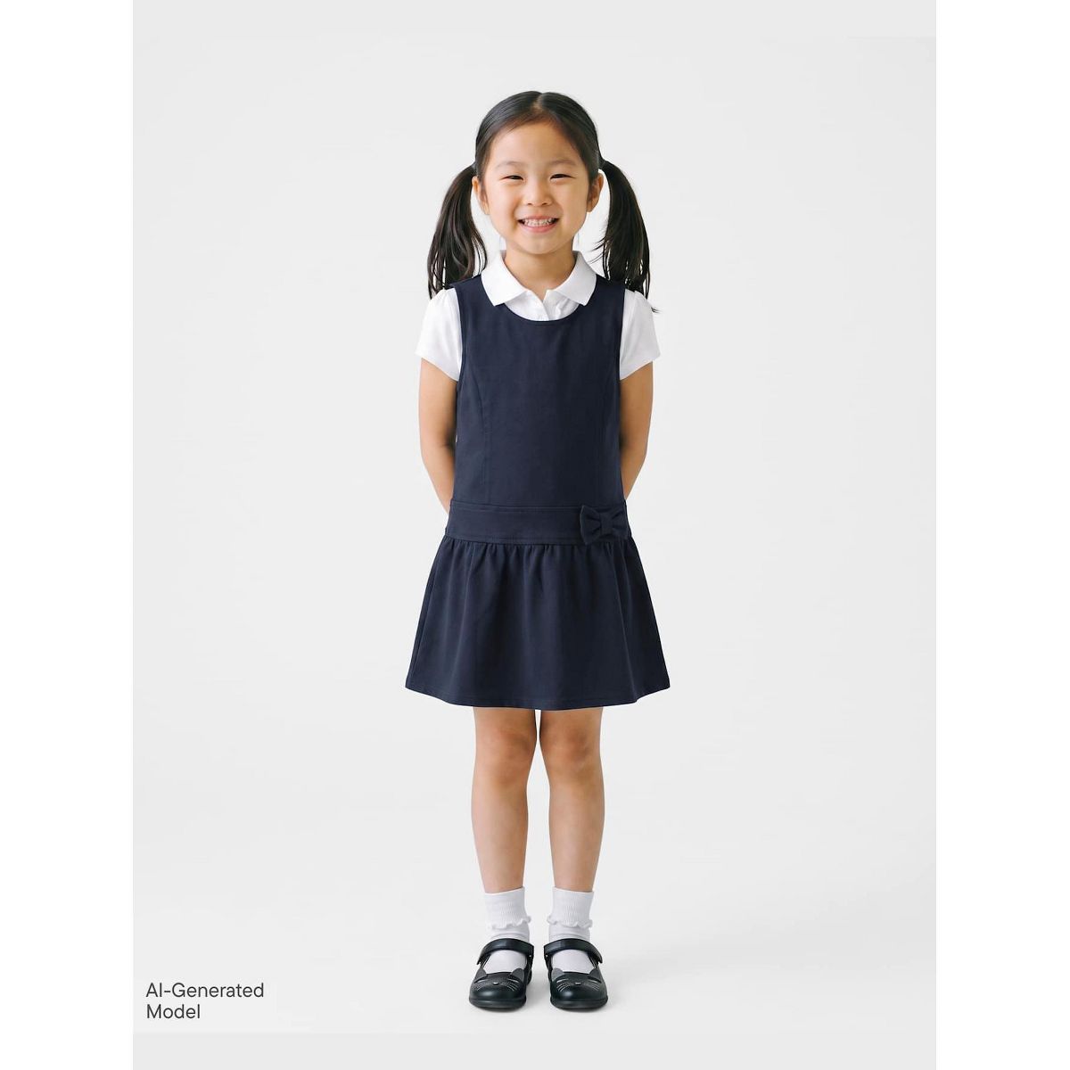 The Children's Place Toddler Girls Uniform Sleeveless Belted Woven Jumper