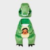 Dino with Pumpkin T-Rex Pail Dog and Cat Frontal Costume - Boots & Barkley™ Light Green - 2 of 3