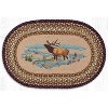 Earth Rugs Winter Elk Oval Rug – 20"x30" Hand-Braided Jute Accent Mat with Snowy Forest Scene and Rustic Cabin Decor - 2 of 3